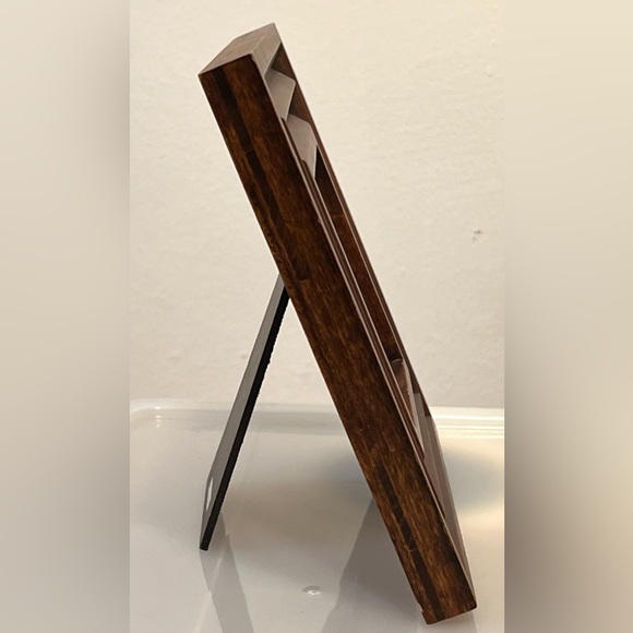 Vintage Brown Resin Square Frame Christmas Tree Cross Stitch Handmade Art 7x7 in - Picture 6 of 9